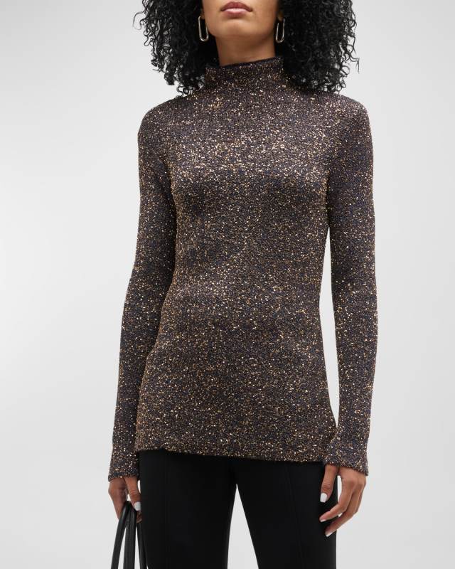 Sequin Knit Sweater w/ Back Cutouts